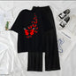 Red Little Butterfly Printed Night Wear Casual Dress
