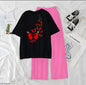 Red Little Butterfly Printed Night Wear Casual Dress