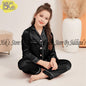 Black Luxury Silk Satin Sleepwear Set for Kids
