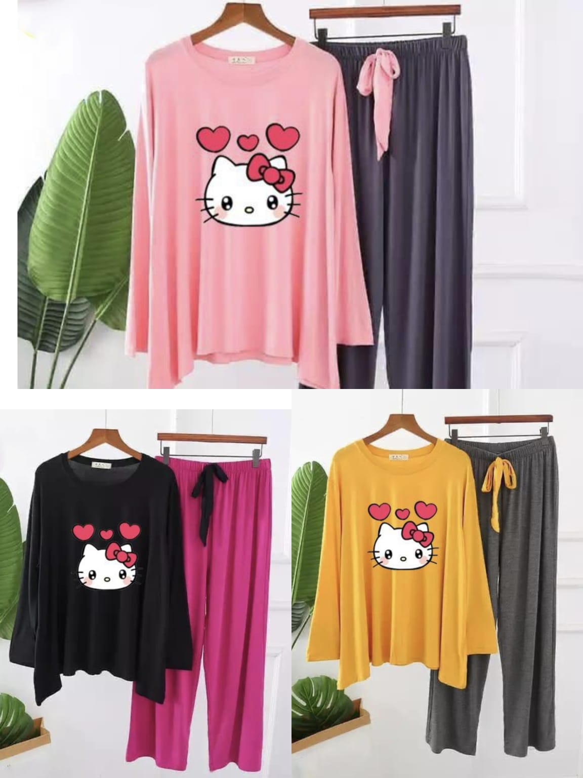 Premium Kitty999 Print Full Sleeves Pajama Set for Women