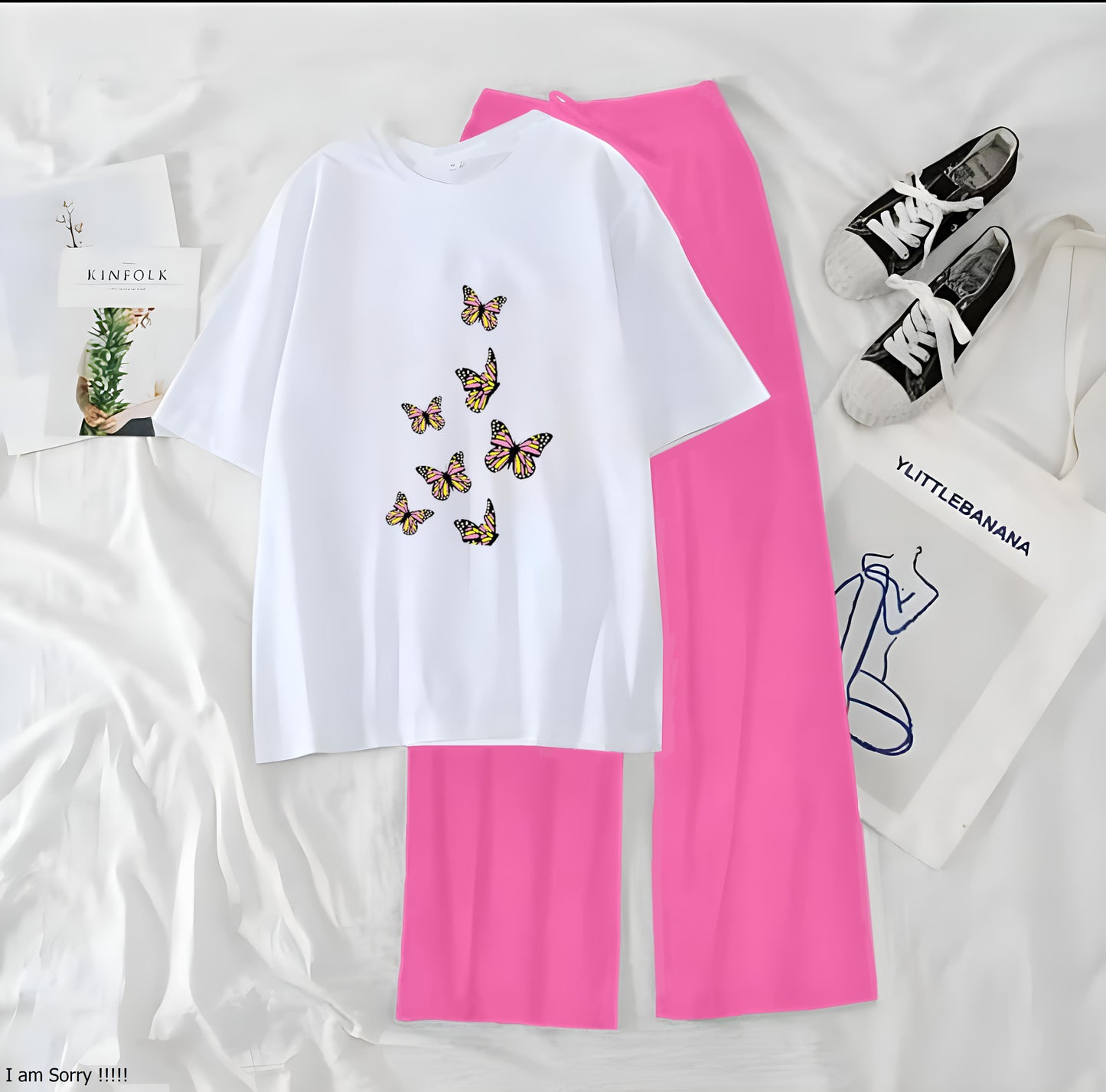 7 Little Butterfly Printed Night Wear Casual Dress
