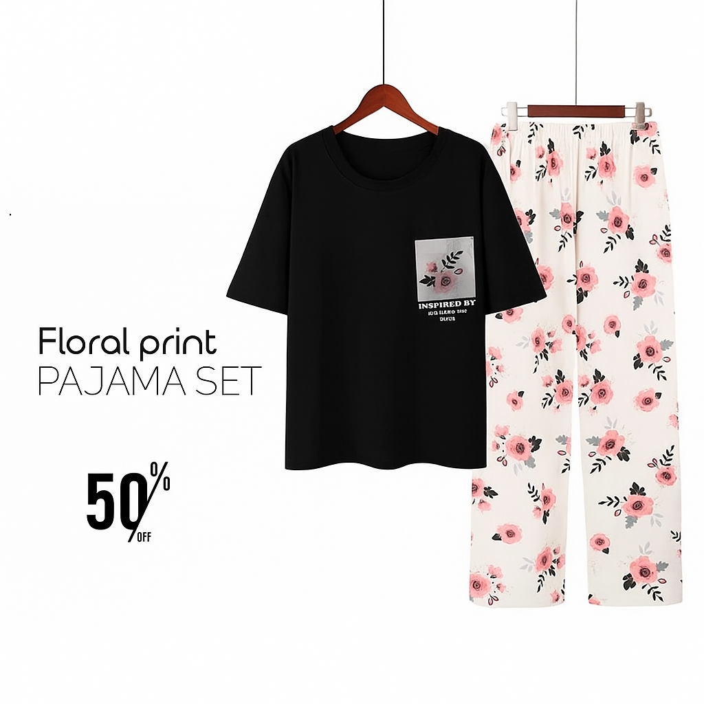 Floral Pocket Printed Suit