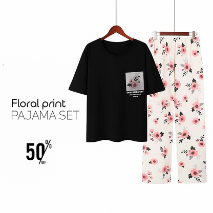 Floral Pocket Printed Suit
