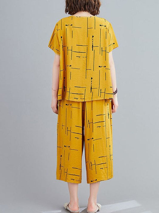 Yellow Capri Casual wear