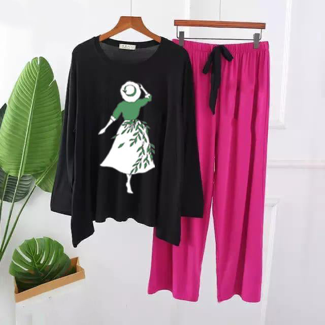 Faith Hope Love Printed Full Sleeves Pajama Set for Women