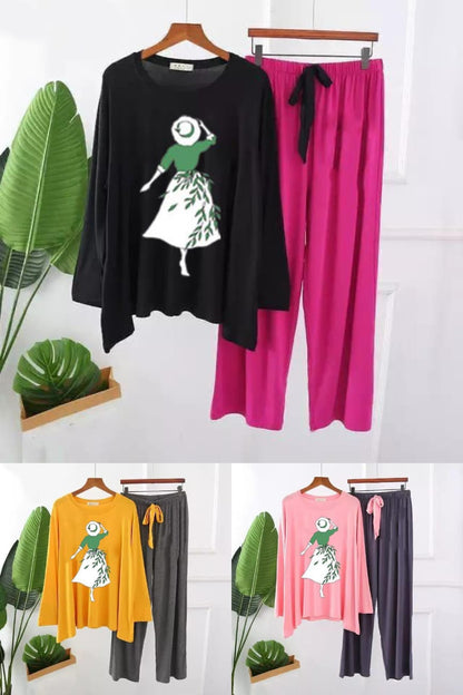 Faith Hope Love Printed Full Sleeves Pajama Set for Women