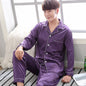 Purple Nighty Finely Stitched Men’s Silk Satin Pajama Set – Luxurious Nightwear for Men