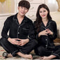 Black Nighty Finely Stitched Silk Satin Pajama Set – Luxurious Nightwear for couple