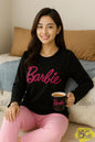 Barbie Printed Black Full Sleeves T-shirt With Different Sold Color Trouser