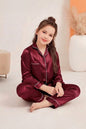 Red Luxury Silk Satin Sleepwear Set for Kids
