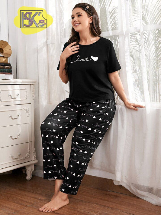 Women’s Black Love Nightwear