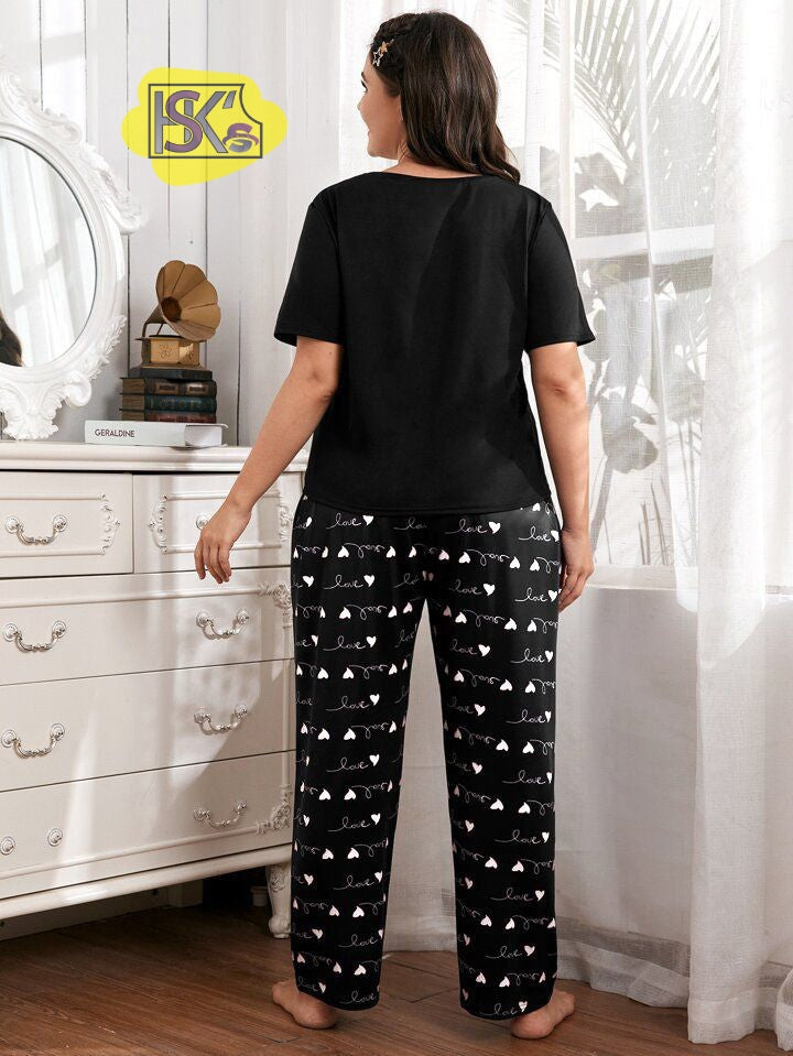 Women’s Black Love Nightwear