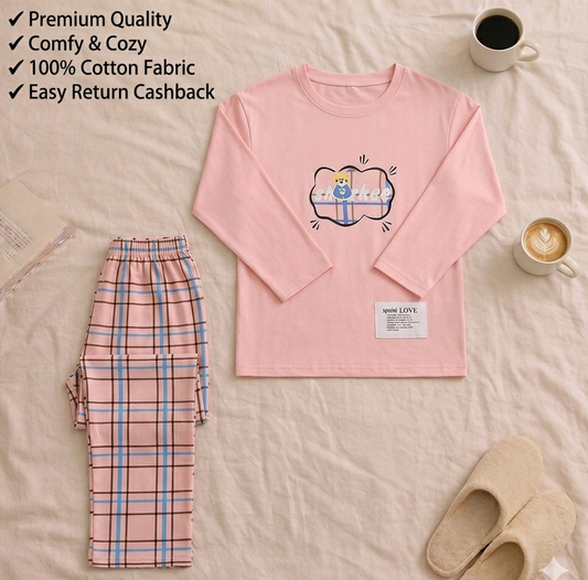 Pink Sharkee Full Sleeves Suit