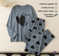 Grey Double Heart Printed T-shirt with Little Heart Printed Matching Trousers