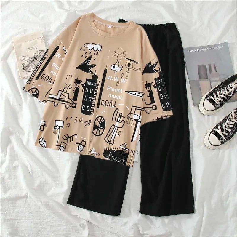 Planet Half Sleeves Suit