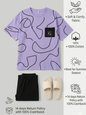 Premium G Pocket Printed T-shirt With Solid Black Trouser Sportswear Tracksuit