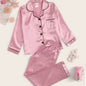 Nighty Finely Stitched Men’s Silk Satin Pajama Set – Luxurious Nightwear for Men