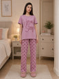 Hot Pink Love Sleep T-shirt With Matching Star Printed Trouser