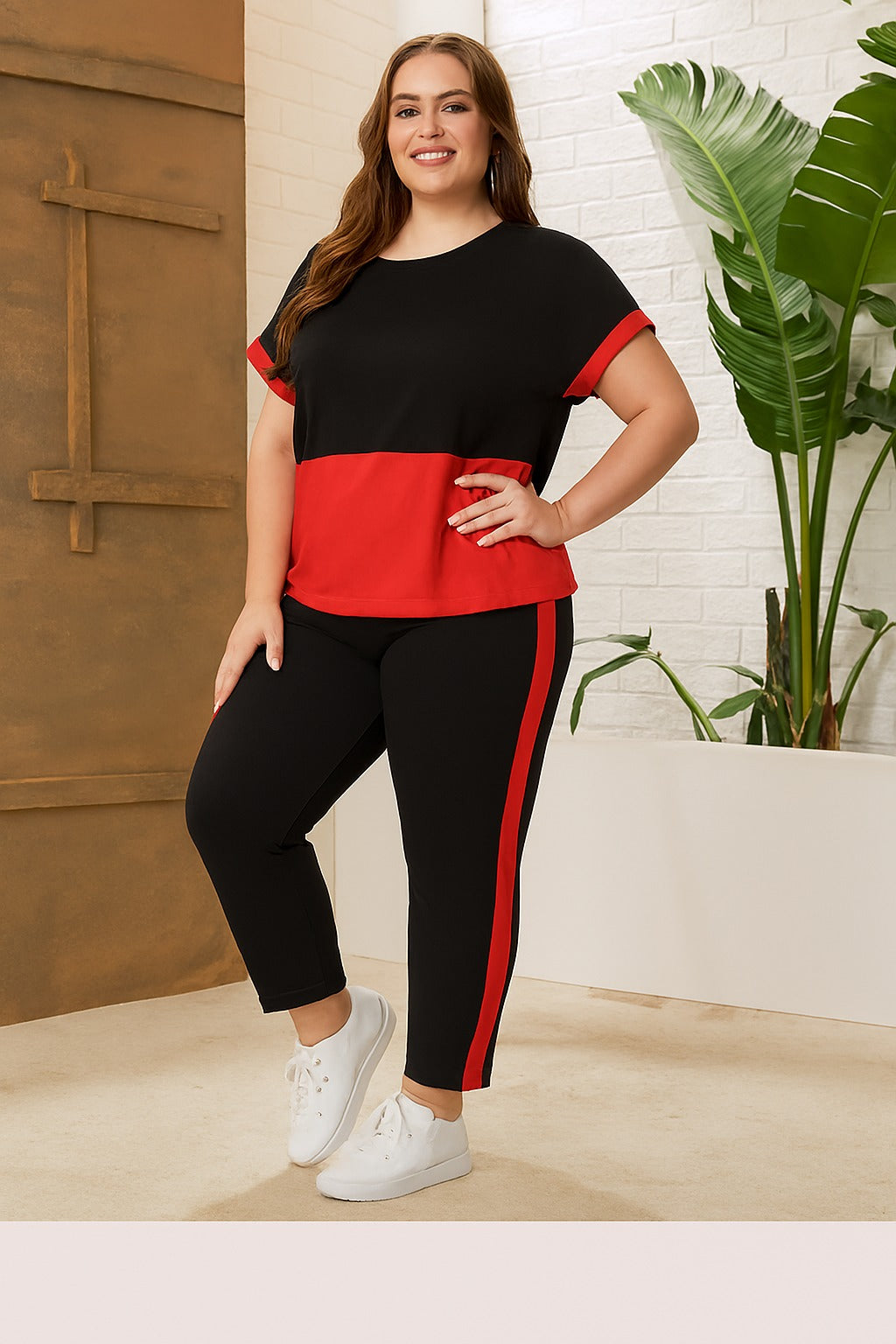Red Sports Wear Gym and Track suit (jo Front ka Color Hoga) and Black