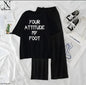 Women’s Graphic Print T-Shirt & Wide Leg Palazzo Lounge Set – Soft Casual Co-Ord Nightwear