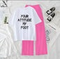 Women’s Graphic Print T-Shirt & Wide Leg Palazzo Lounge Set – Soft Casual Co-Ord Nightwear