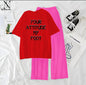 Women’s Graphic Print T-Shirt & Wide Leg Palazzo Lounge Set – Soft Casual Co-Ord Nightwear