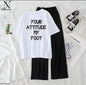 Women’s Graphic Print T-Shirt & Wide Leg Palazzo Lounge Set – Soft Casual Co-Ord Nightwear