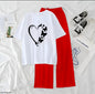 Women’s Graphic Print T-Shirt & Wide Leg Palazzo Lounge Set – Soft Casual Co-Ord Nightwear