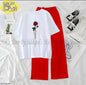 Women’s Graphic Print T-Shirt &amp; Wide Leg Palazzo Lounge Set – Soft Casual Co-Ord Nightwear