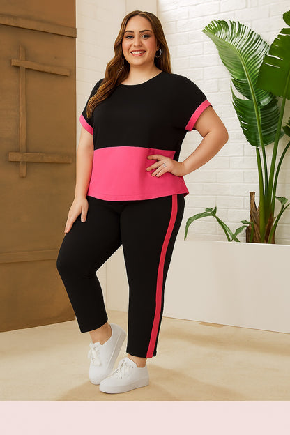 Pink Sports Wear Gym and Track suit (jo Front ka Color Hoga) and Black
