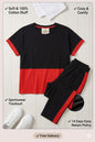 Red Sports Wear Gym and Track suit (jo Front ka Color Hoga) and Black