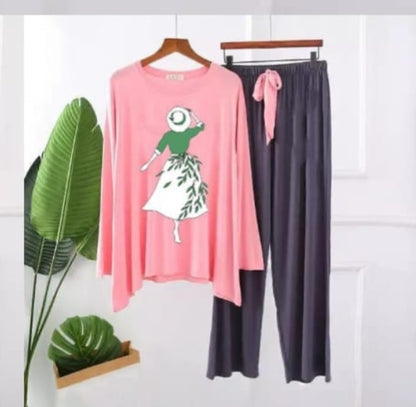 Faith Hope Love Printed Full Sleeves Pajama Set for Women
