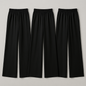 Pack of 3 Black Color Comfy Casual Pajama Pants Palazzo Lounge Pants Wide Leg