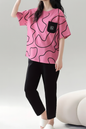 Premium G Pocket Printed T-shirt With Solid Black Trouser Sportswear Tracksuit