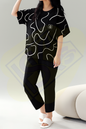 Premium G Pocket Printed T-shirt With Solid Black Trouser Sportswear Tracksuit