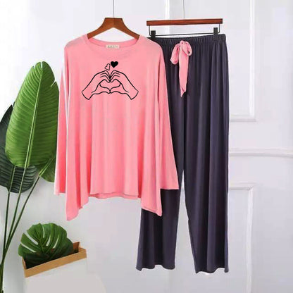 Premium Hand Print Full Sleeves Pajama Set for Women