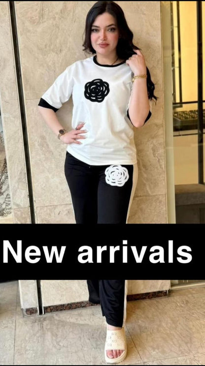 Sports Wear Gym and Track suit White and Black