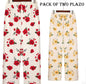 Pack of Two Comfy Casual Pajama Pants Floral Print Drawstring Palazzo Lounge Pants Wide Leg