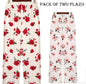 Pack of Two Comfy Casual Pajama Pants Floral Print Drawstring Palazzo Lounge Pants Wide Leg