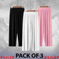 Pack of 3 Multi Color Comfy Casual Pajama Pants Palazzo Lounge Pants Wide Leg