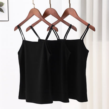 Women’s Pack of 3 Camisole Top Tank Black