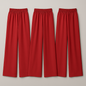 Pack of 3 Red Color Comfy Casual Pajama Pants Palazzo Lounge Pants Wide Leg