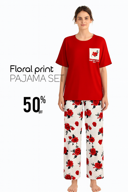 Floral Pocket Printed Suit