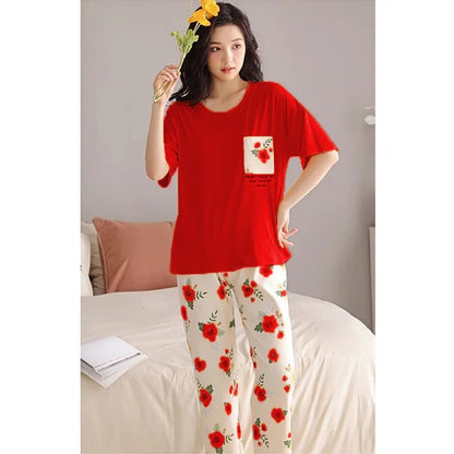 Floral Pocket Printed Suit