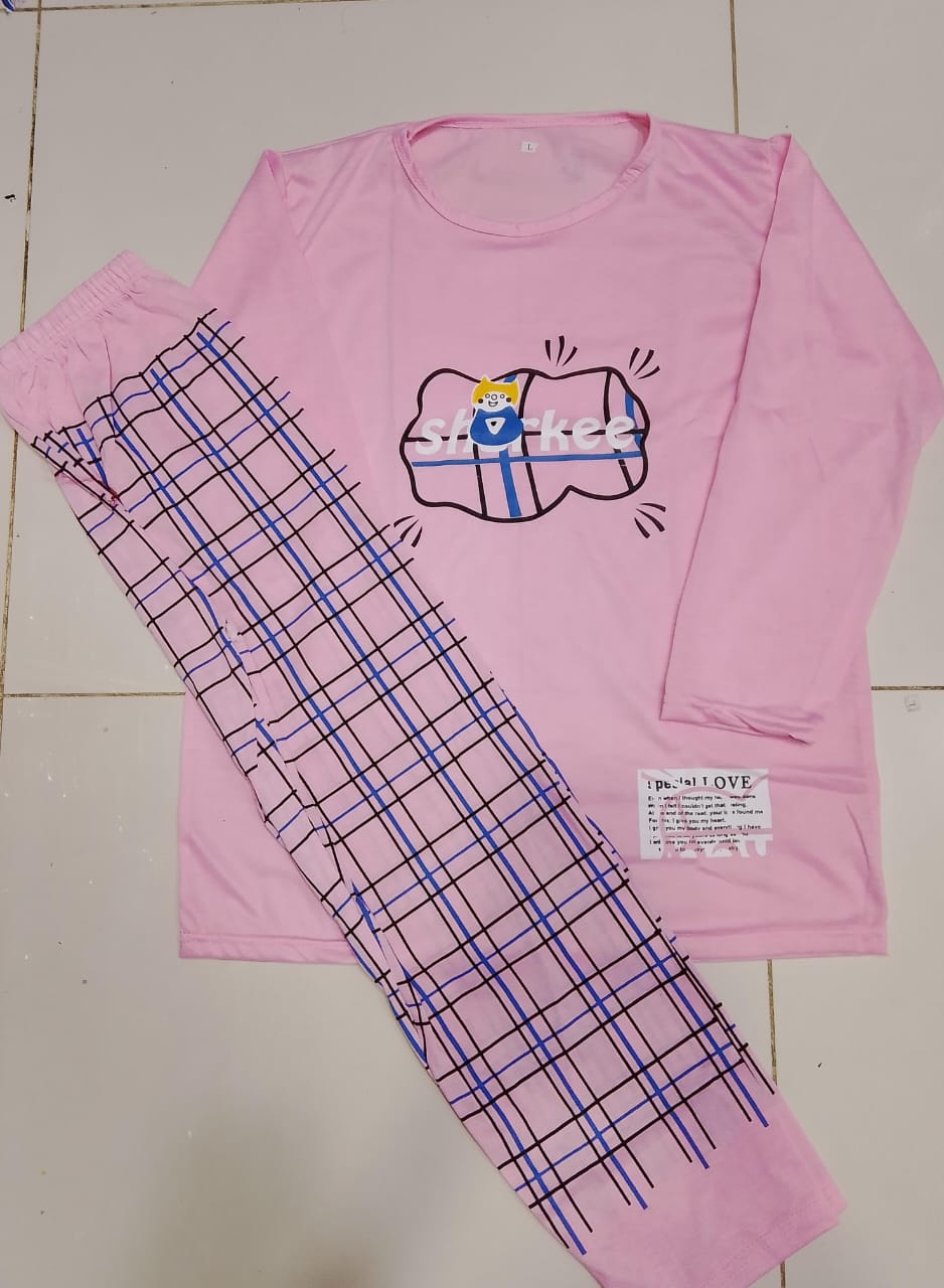 Pink Sharkee Full Sleeves Suit