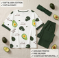 Avocado Printed Nighty Soft cotton Night Wear for Women & Girl Night suit Sleeping Dress Girls Sleepwear Premium Loungewear Sleeping Suit lingerie T-shirt and Pajama,