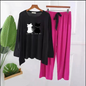 2-Cat Graphic Long Shirt and trouser Night Wear