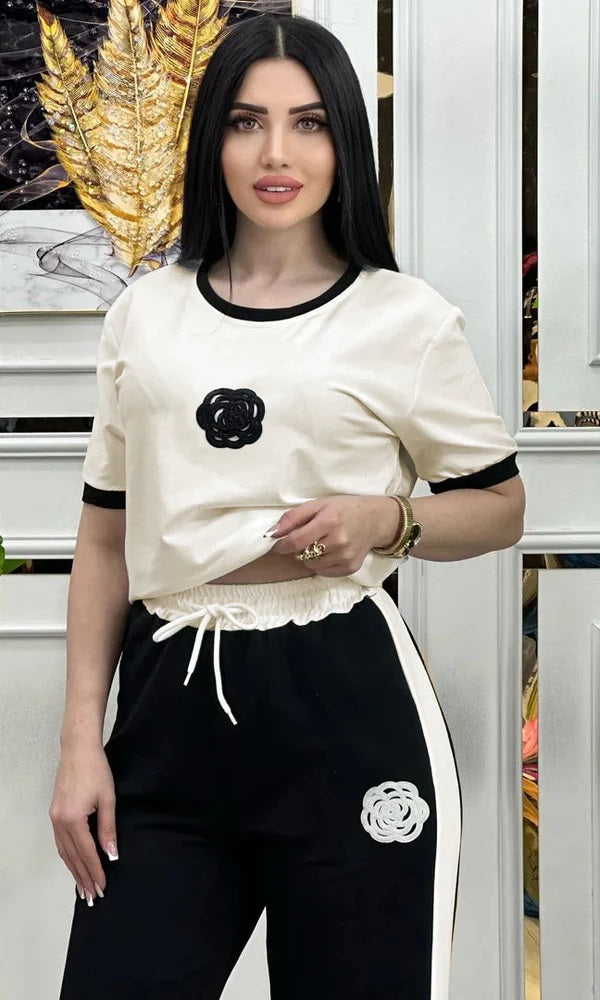 Sports Wear Gym and Track suit White and Black