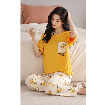 Floral Pocket Printed Suit