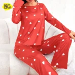 Heart Print Night Suit for Girls & Women | Sleepwear & Loungewear - Image 10